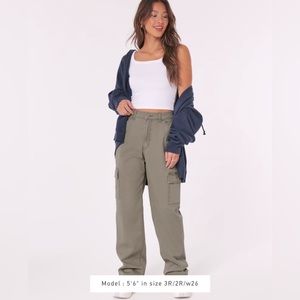 Ultra high rise green cargo pants